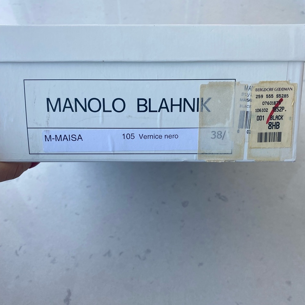Manolo Blahnik Patent Leather Strappy Sandal Size 8 / 38 - Picture 9 of 12